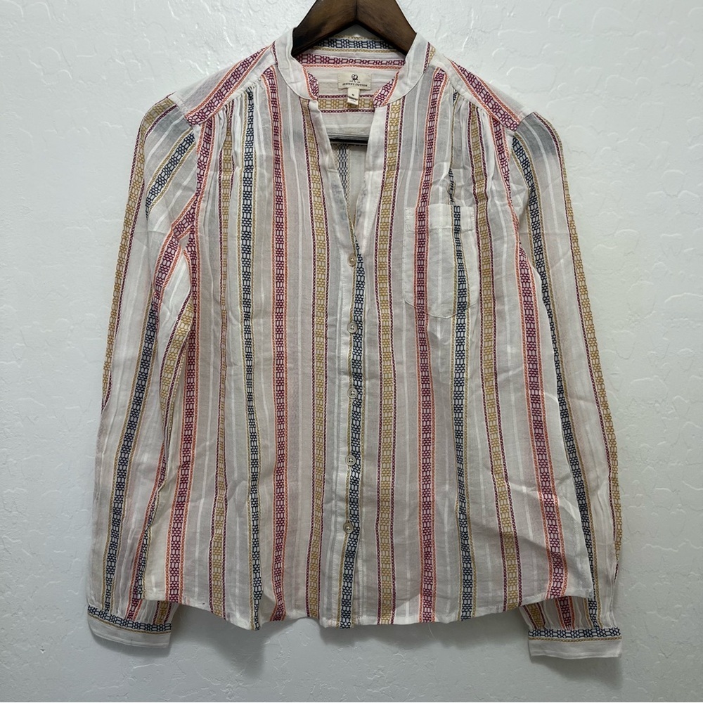 Johnny Cotton Women’s Embroidered Long Sleeve Shirt Size S